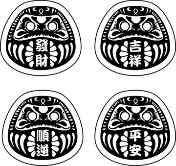 传统中国风达摩吉祥图案水印设计素材