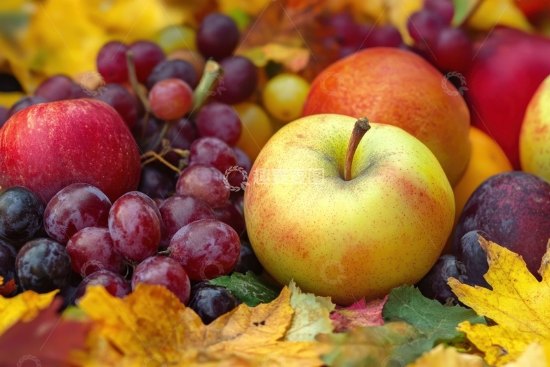高清大图下载【趣麦麦图】一堆葡萄苹果水果美食