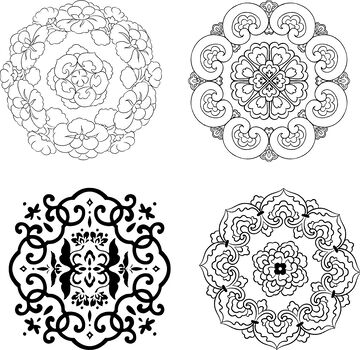 传统中式圆形图案装饰设计元素