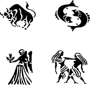 古典神话星座剪影艺术图案设计素材