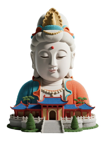 可爱乐山大佛的观音毛线手作图1