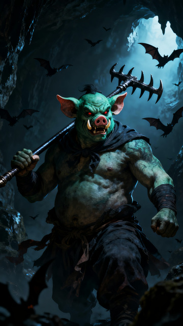 猪刚鬣洞穴战斗插画