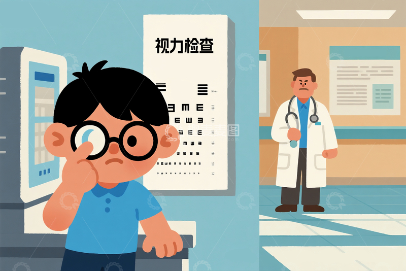 源文件下载【趣麦麦图】视力检测插画3