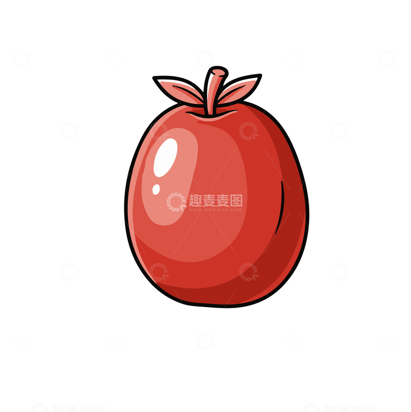 源文件下载【趣麦麦图】插画卡通红枣1