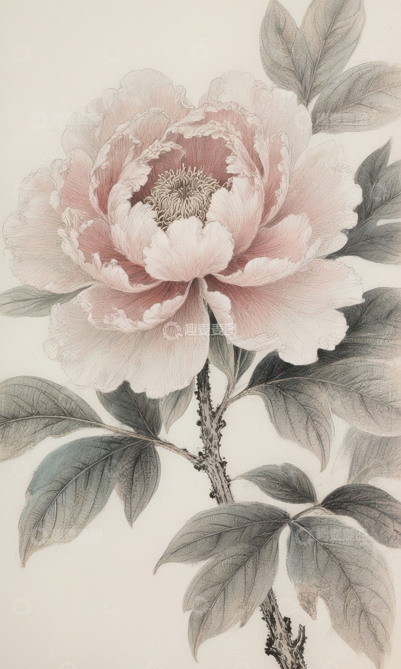 高清大图下载【趣麦麦图】工笔画牡丹图1