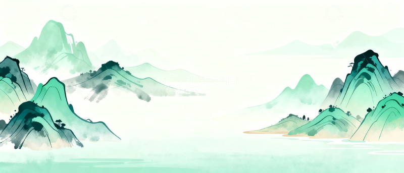 高清大图下载【趣麦麦图】中国风水墨山水背景22