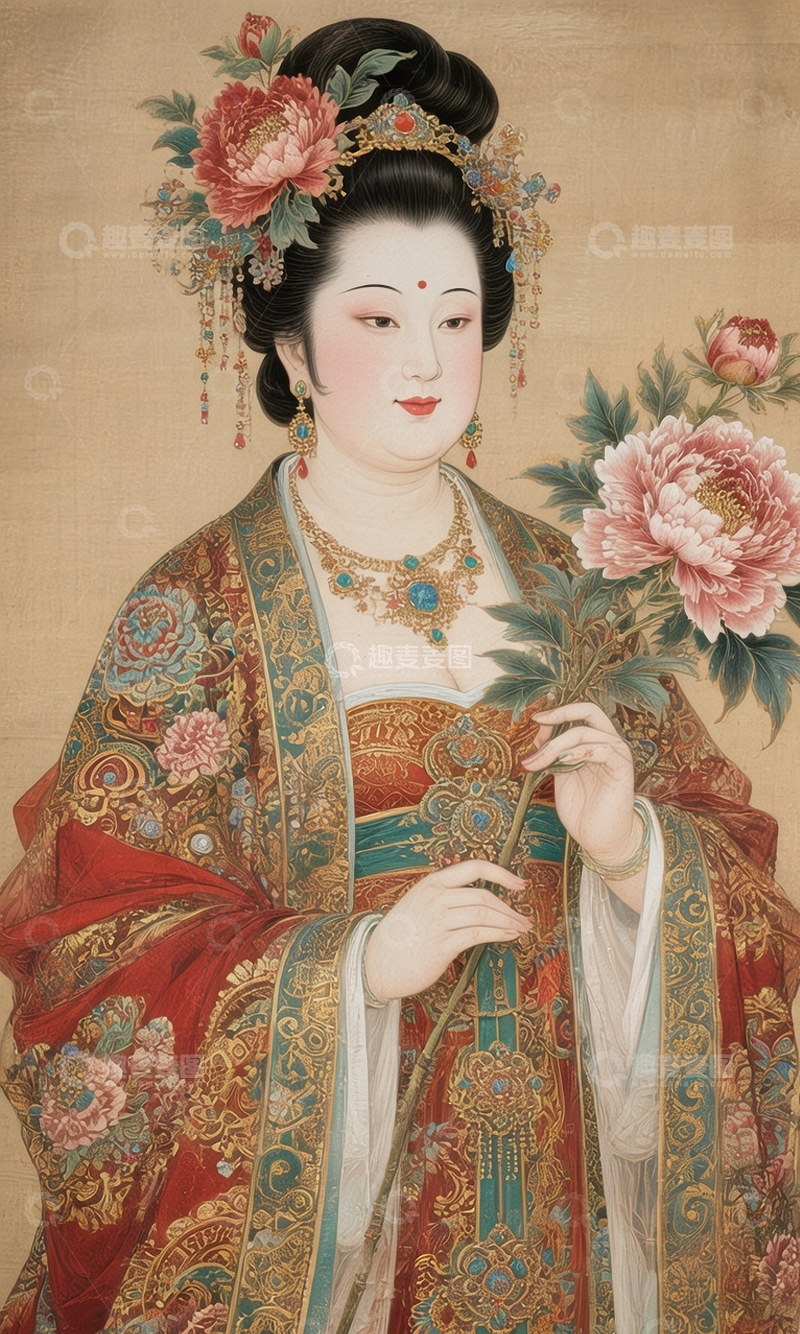 高清大图下载【趣麦麦图】唐朝古风侍女图4