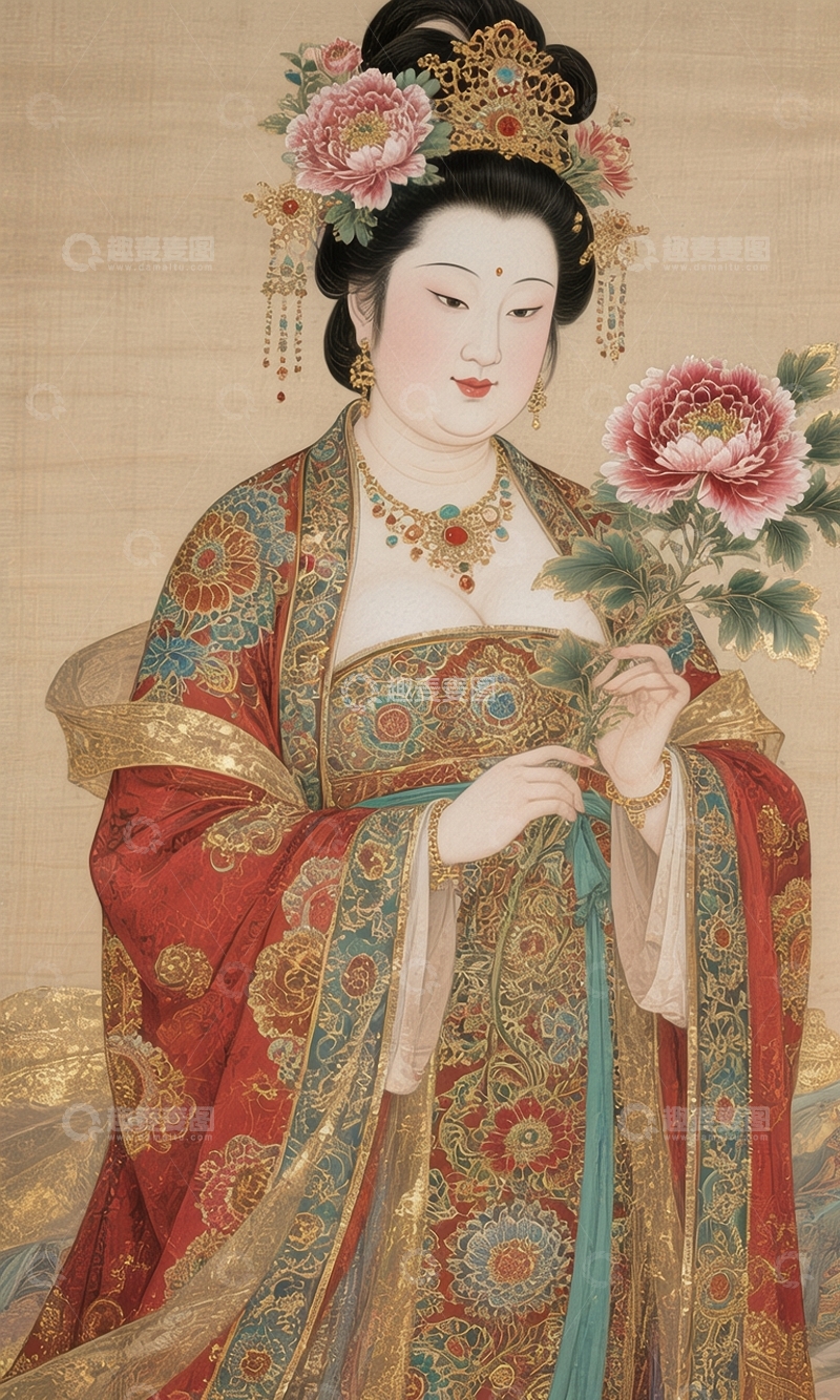 高清大图下载【趣麦麦图】唐朝古风侍女图2