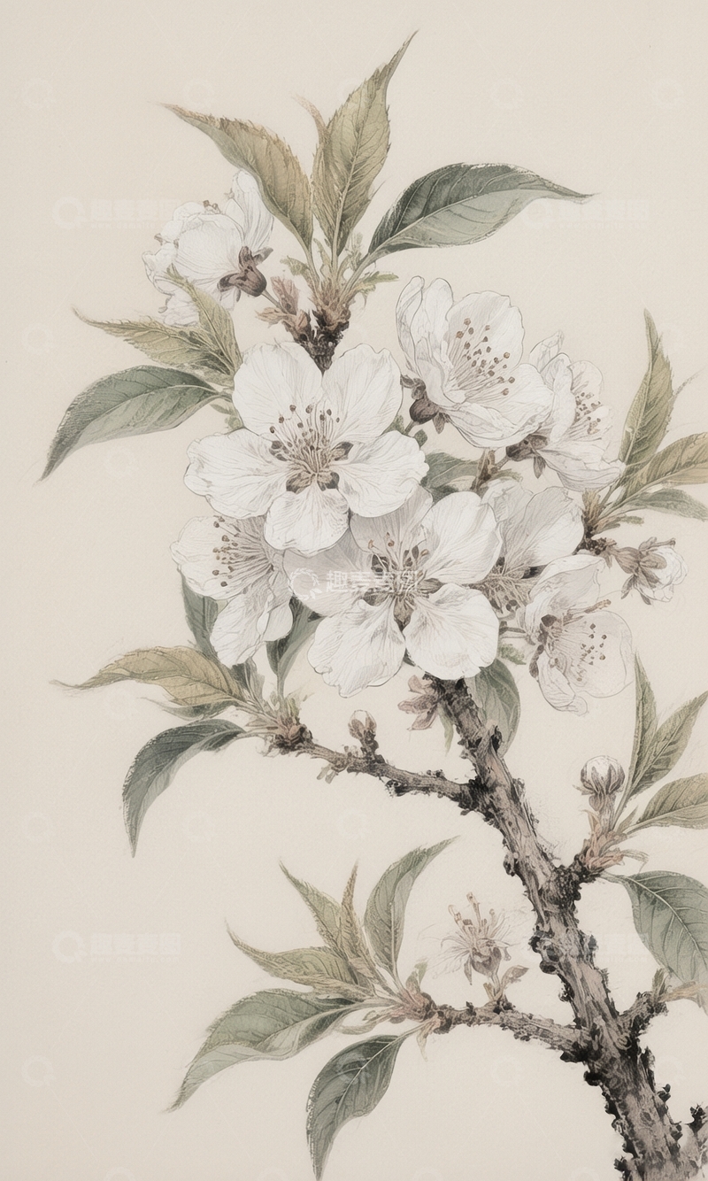 高清大图下载【趣麦麦图】工笔画花朵鲜花7