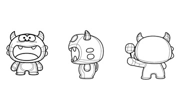 卡通小恶魔线稿