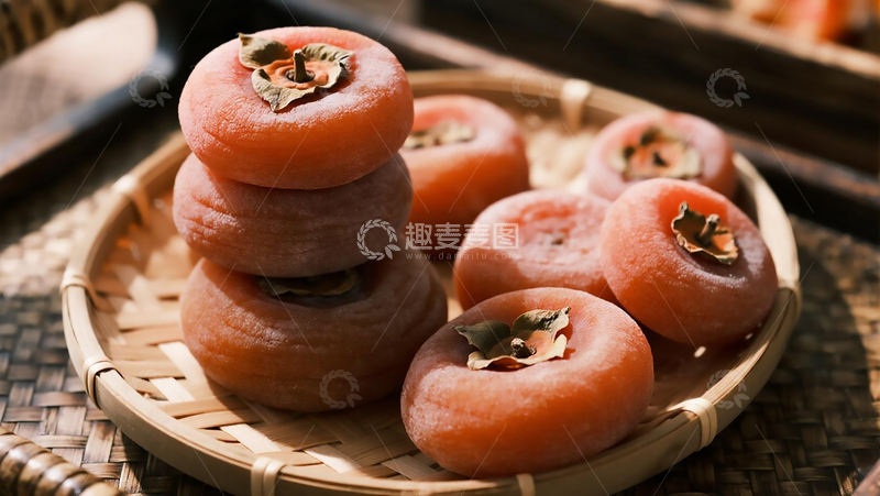 高清大图下载【趣麦麦图】食物百科之柿饼实拍