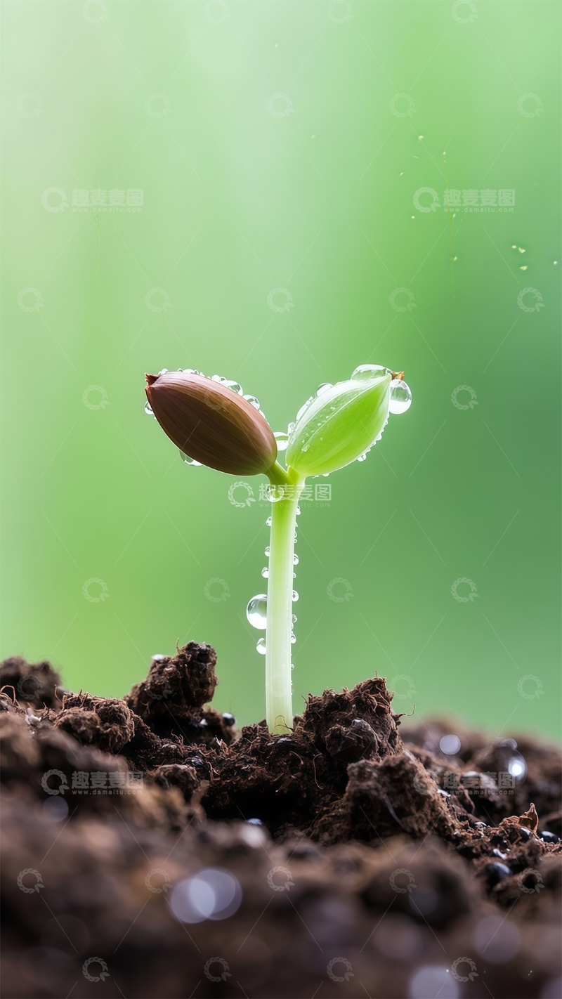 高清大图下载【趣麦麦图】真实拍摄幼苗破土成长商业照片