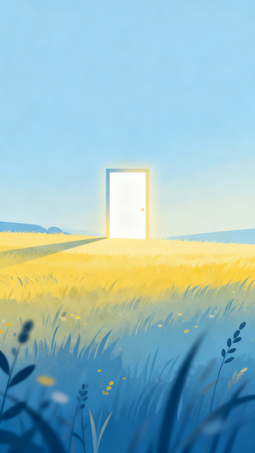 田野中的发光门