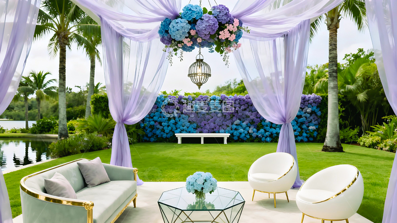 浪漫户外婚礼布置场景设计