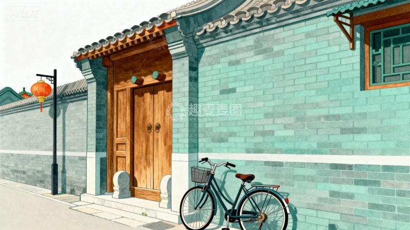 高清大图下载【趣麦麦图】中国风国潮风老北京胡同9