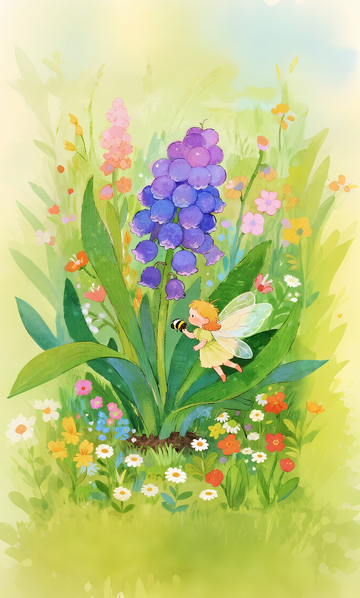梦幻花园精灵插画