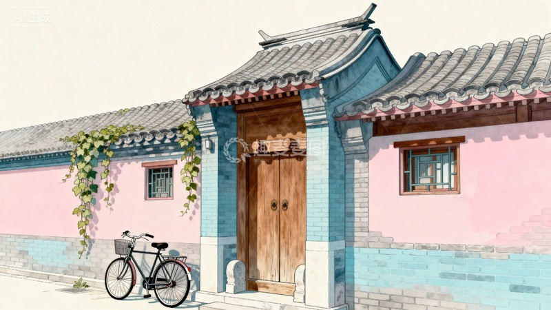 高清大图下载【趣麦麦图】中国风国潮风老北京胡同5