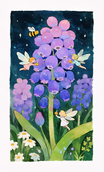 梦幻花园精灵插画