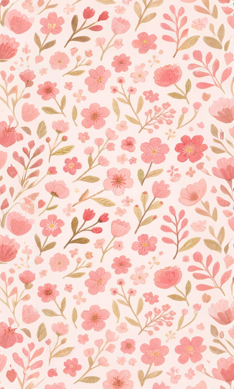 高清大图下载【趣麦麦图】粉色花卉壁纸设计图案