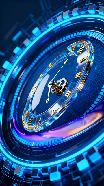 科技时间钟表图