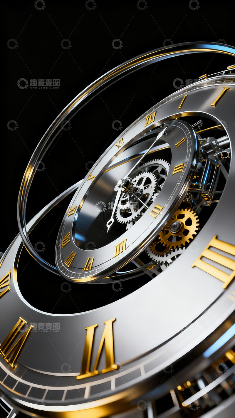 高清大图下载【趣麦麦图】科技机械钟表
