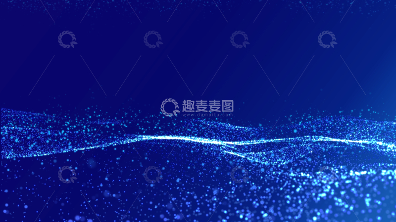 蓝色粒子海洋深色背景模板