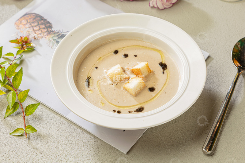 高清大图下载【趣麦麦图】黑松露奶油蘑菇汤