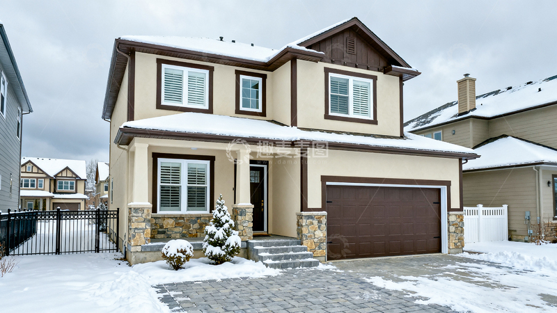 高清大图下载【趣麦麦图】雪景别墅住宅设计