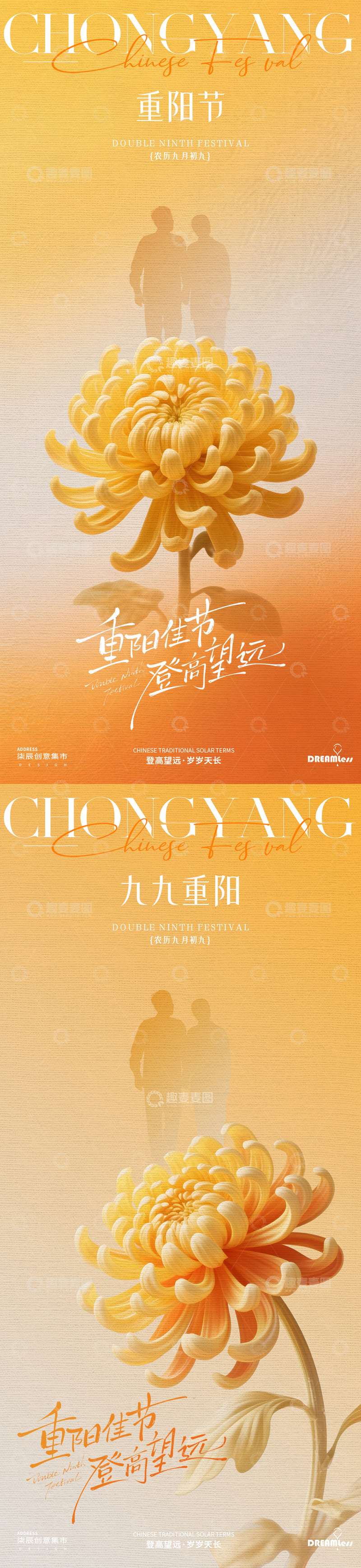 重阳节菊花海报
