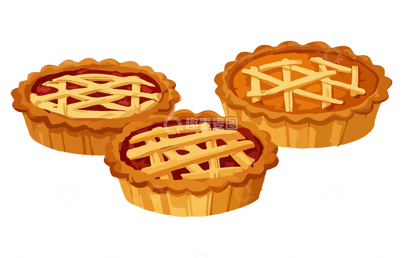 源文件下载【趣麦麦图】-插画风格苹果派图案设计素材
