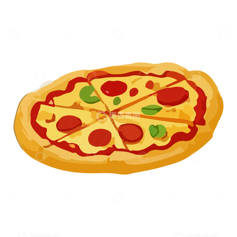 源文件下载【趣麦麦图】披萨美食插画