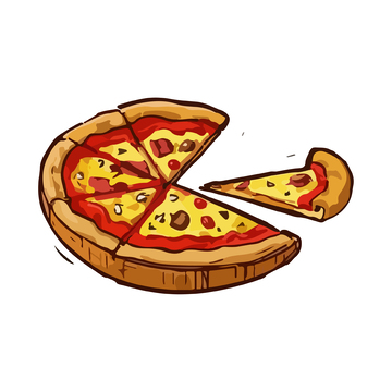 披萨美食插画设计素材