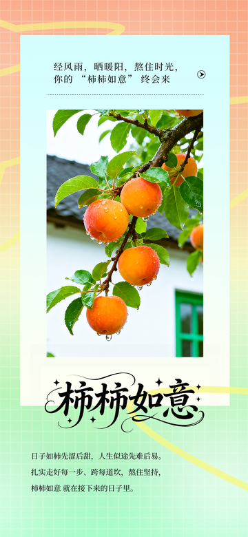 柿柿如意励志海报文案风景语录