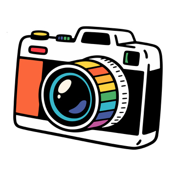 卡通风格相机插画