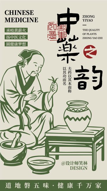 中药之韵传承经典医学文化海报