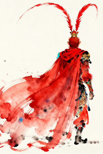 悟空大圣水墨画