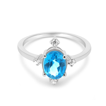 白金蓝宝戒指珠宝设计素材