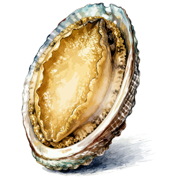 鲍鱼手绘海鲜插画