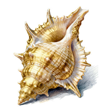 海螺水彩插画