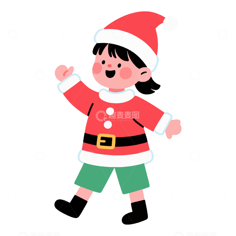 源文件下载【趣麦麦图】圣诞节可爱人物插画11