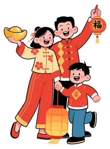 喜庆春节插画人物8