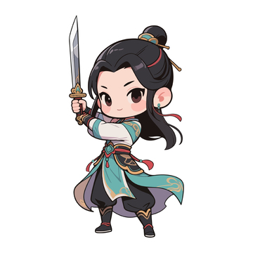 古风武侠Q版人物插画
