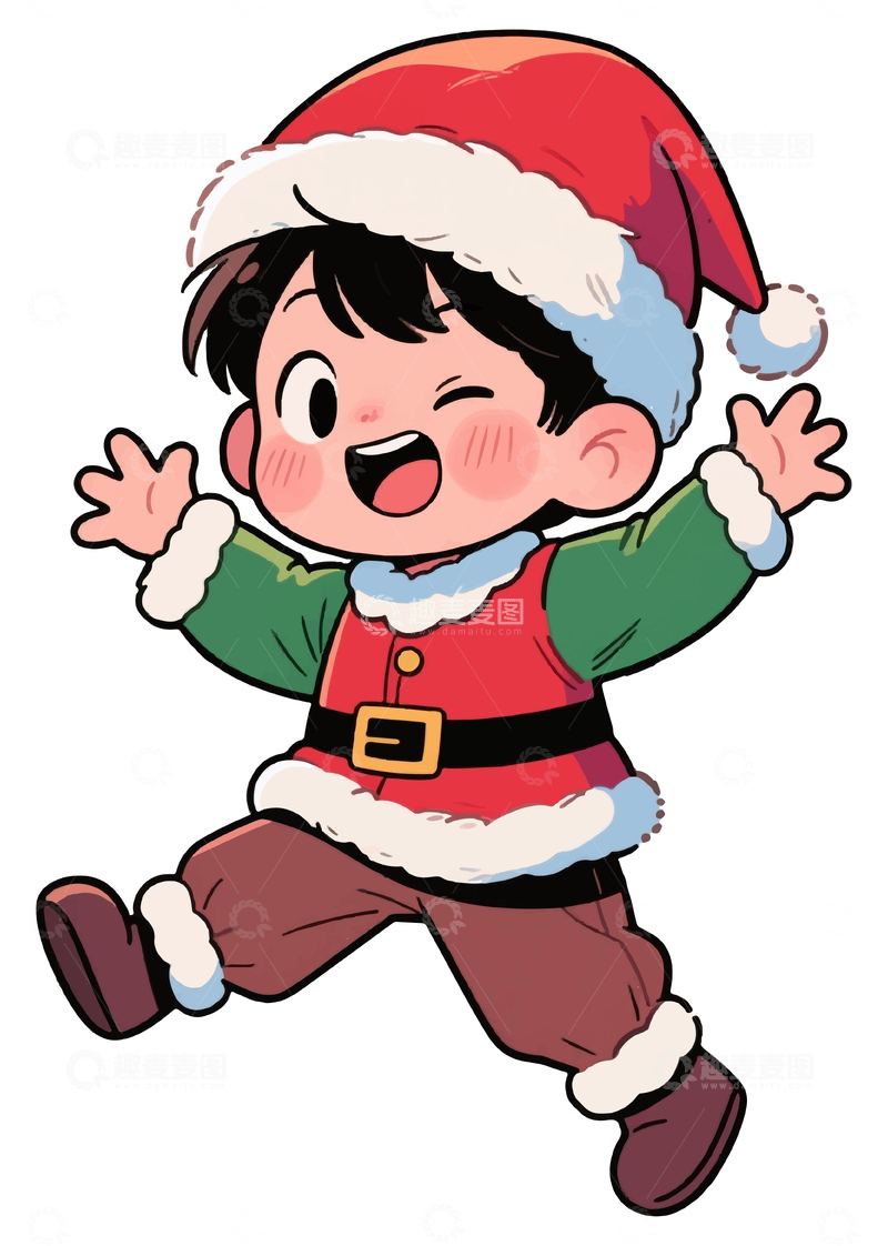 源文件下载【趣麦麦图】圣诞节可爱人物插画12