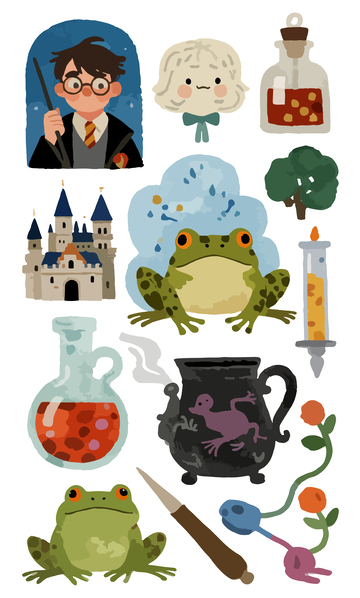 卡通魔法世界元素插画集