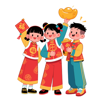 喜庆春节插画人物1