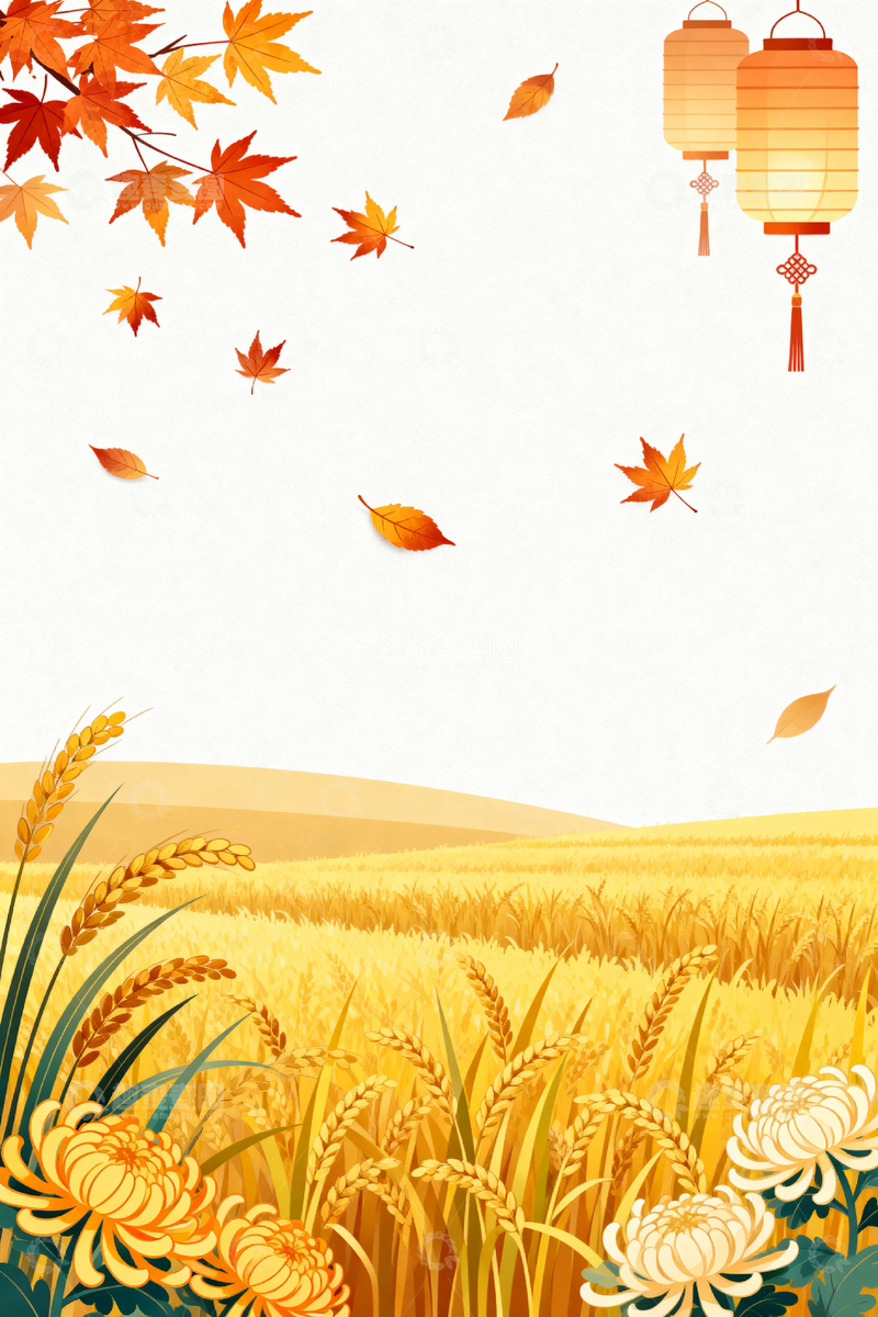 高清大图下载【趣麦麦图】秋天国风艺术背景3