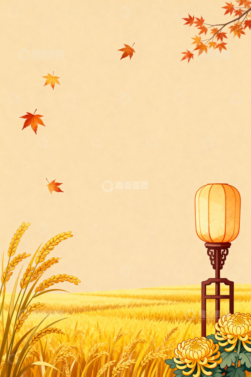 高清大图下载【趣麦麦图】秋天国风艺术背景2