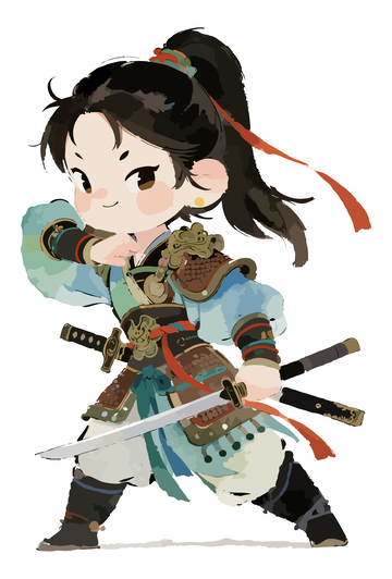 卡通武侠角色插画设计