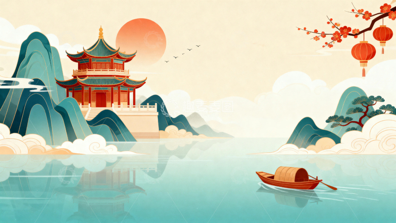 高清大图下载【趣麦麦图】中国风节日背景4