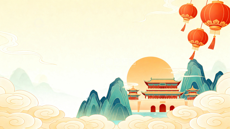 高清大图下载【趣麦麦图】中国风节日背景6